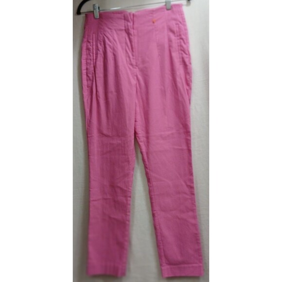 Ella Rafaella Women’s Sz 6 Hot Pink Dress Pants Barbiecore Retro Pleated Stretch - Picture 1 of 12